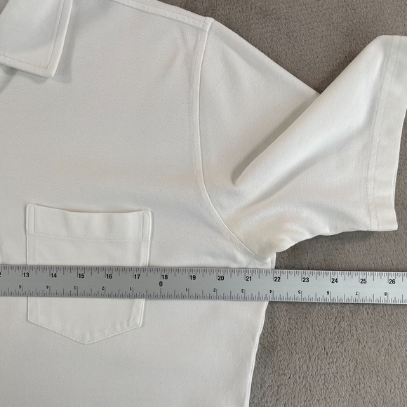 Sid Mashburn Pique Polo Shirt Men Medium White Peruvian Pima Golf Short Sleeve - Picture 7 of 9